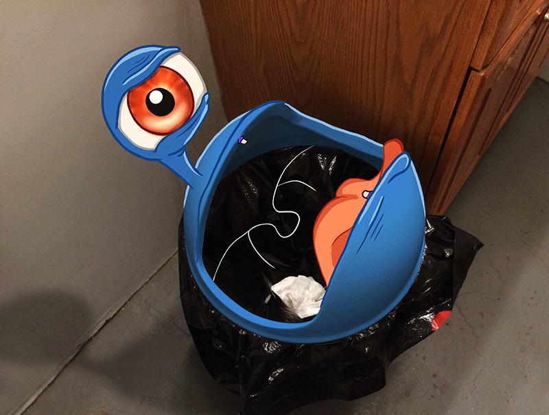 MediaBoss Monster Trash Can