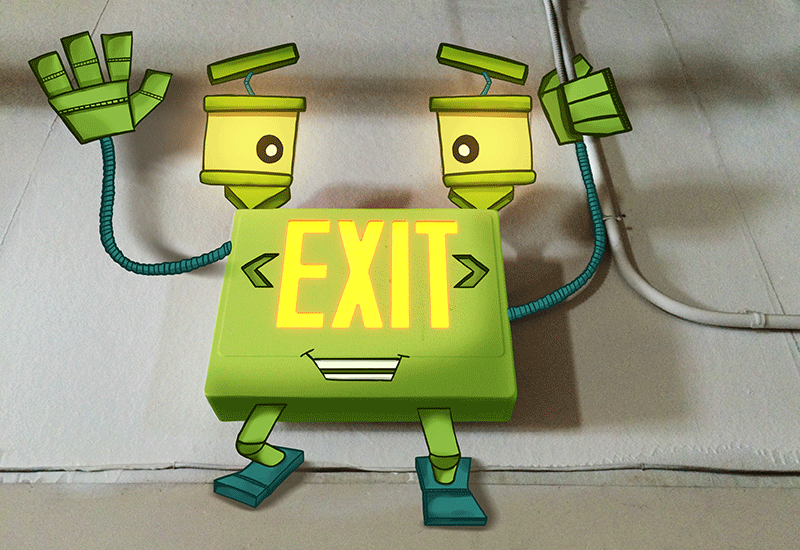 MediaBoss Monster Exit Sign