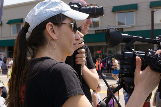 Monica Duque Camera Op Boston Marathon