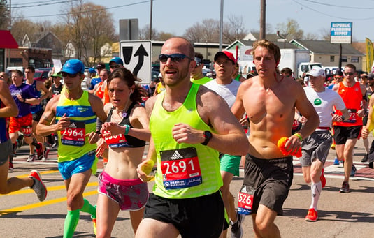 120th Boston Marthon Runners 6 Mile Moment